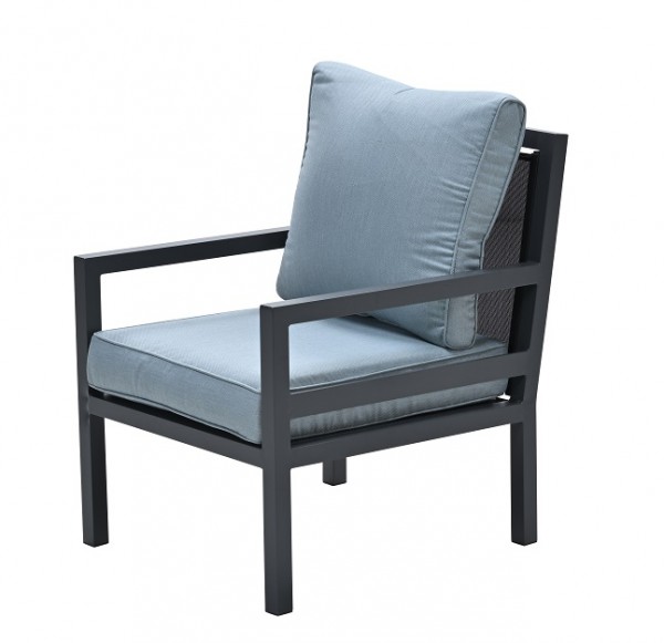 BLAKES Loungesessel Dining Sessel mit Alu-Gestell - schwarz